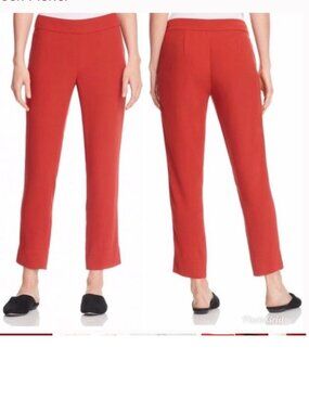 EILEEN FISHER Women's NWT Georgette Silk Slim Ankle Pants in "Serno" | Size PL